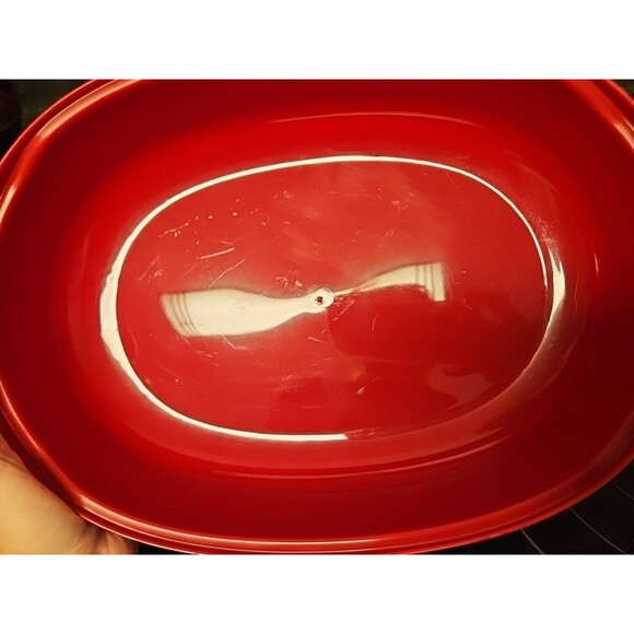 Kitchen Aid Red 9" x 13" Microwave Veggie Food Steamer 3 piece set - Picture 6 of 9